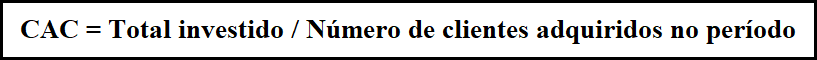 Fórmula de cálculo do CAC