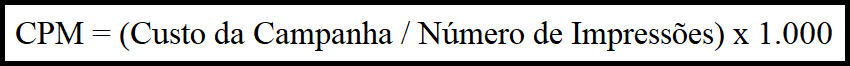 Imagem com a fórmula de cálculo do CPM