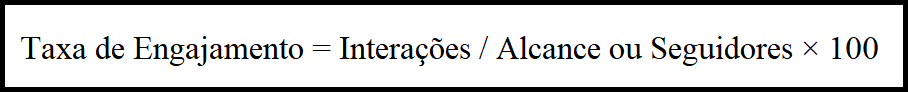 Imagem com a fórmula para calcular a taxa de engajamento